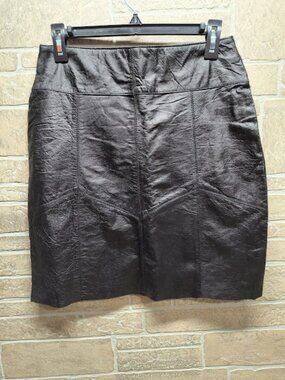 Giovanni Navarre Vintage Y2K Black Leather Size 8 Patchwork Raw Hem NWT